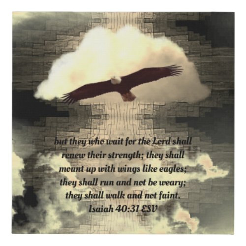 Eagle Scripture Faux Canvas Print