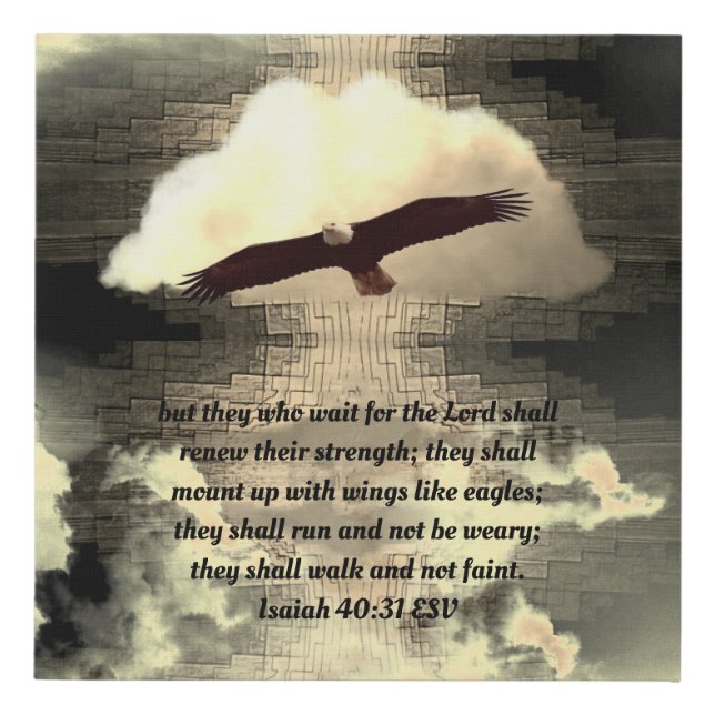 Eagle Scripture Faux Canvas Print (Front)