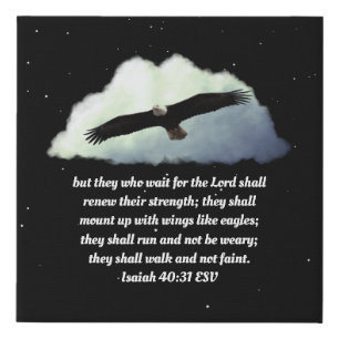 Eagle Scripture Faux Canvas Print