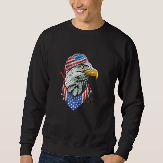 Eagle Shape American Flag Shape Patriotic America Sweatshirt (Front)