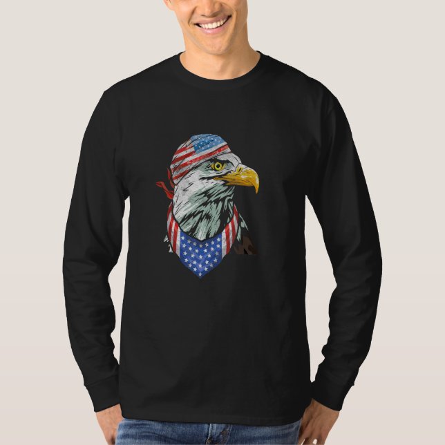 Eagle Shape American Flag Shape Patriotic America T-Shirt (Front)