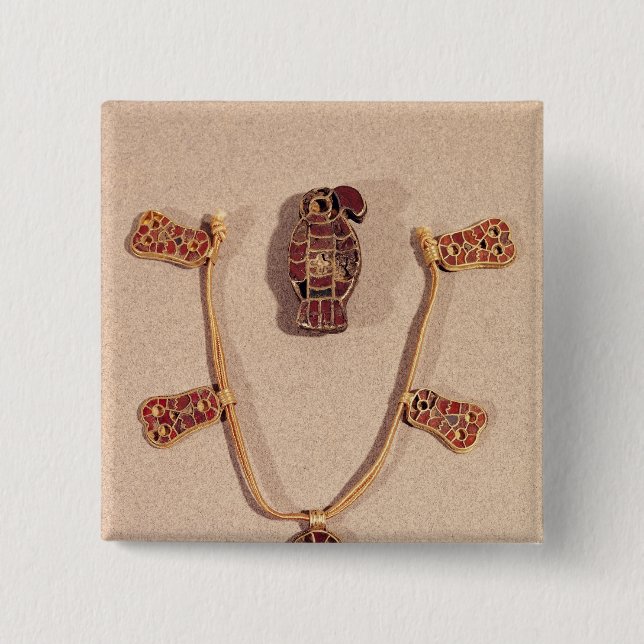 Eagle-shaped brooch and a necklace pinback button (Front)