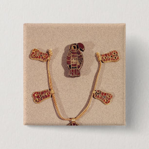 Eagle-shaped brooch and a necklace pinback button