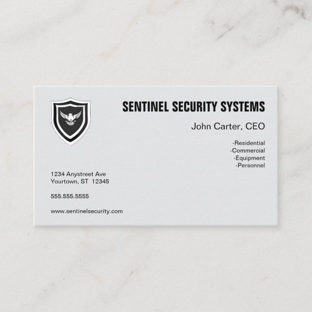 Eagle Shield Security Protection Business Card (Front)