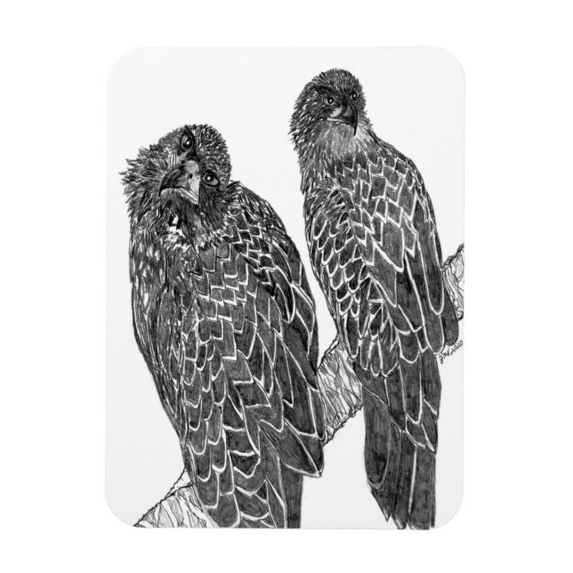 EAGLE SIBLINGS SMILE FOR THE CAMERA AT HOME MAGNET (Vertical)