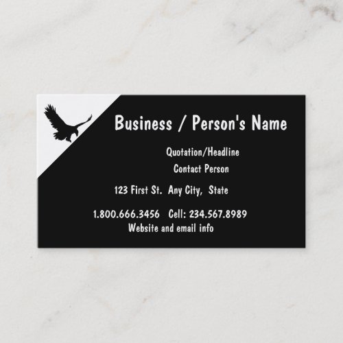 Eagle Silhouette Bird Nature Animal Custom Busines Business Card