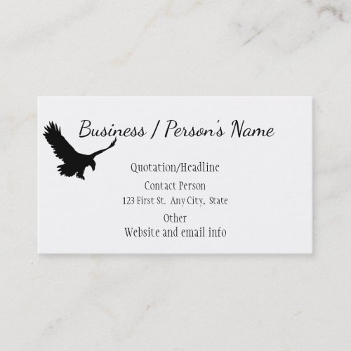Eagle Silhouette Bird Nature Animal Custom Business Card