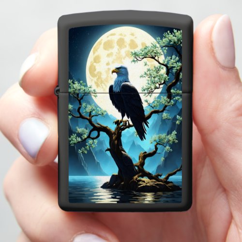 Eagle Silhouette on River Willow Zippo Lighter