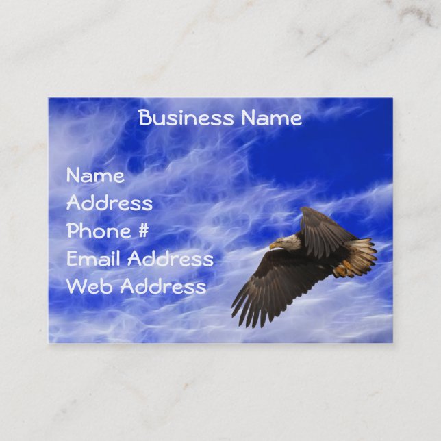 Eagle, Sky & Fractal Clouds Business Cards (Front)