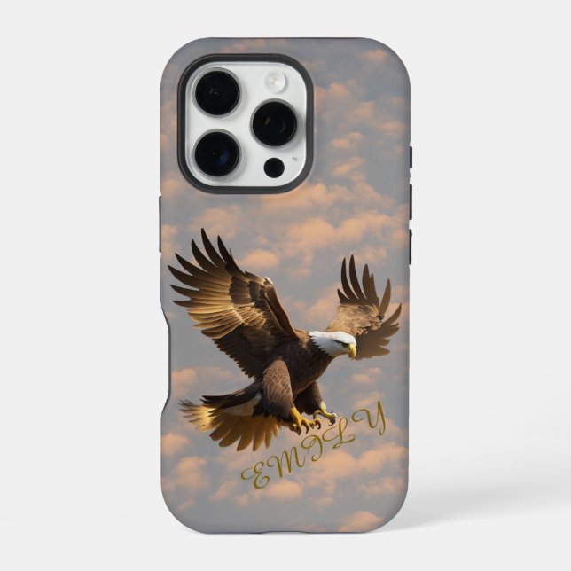 Eagle Sky Phone Case with Custom Name (Back)