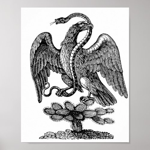 Eagle Snake Cactus Americana Patriotic Art Poster