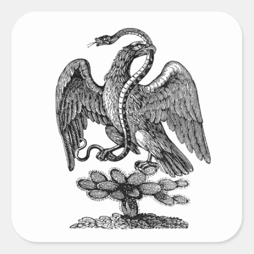 Eagle Snake Cactus Americana Patriotic Art Square Sticker