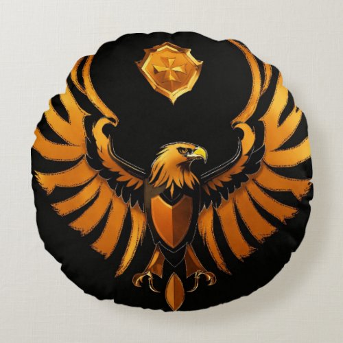Eagle Soar Round Pillow with Majestic Print 