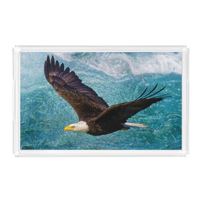 Eagle Soaring Above the Storm Acrylic Tray (Front)