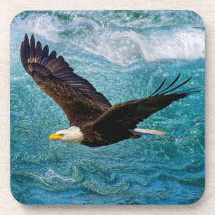 Eagle Soaring Above the Storm Beverage Coaster