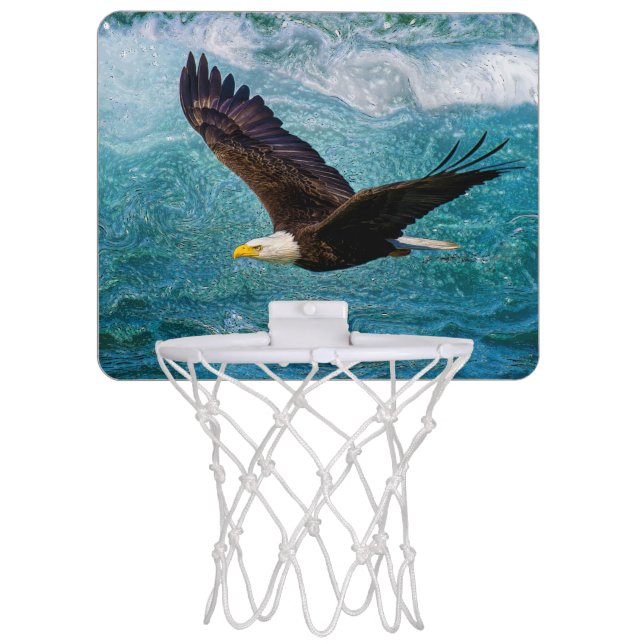 Eagle Soaring Above the Storm Mini Basketball Hoop (Front)