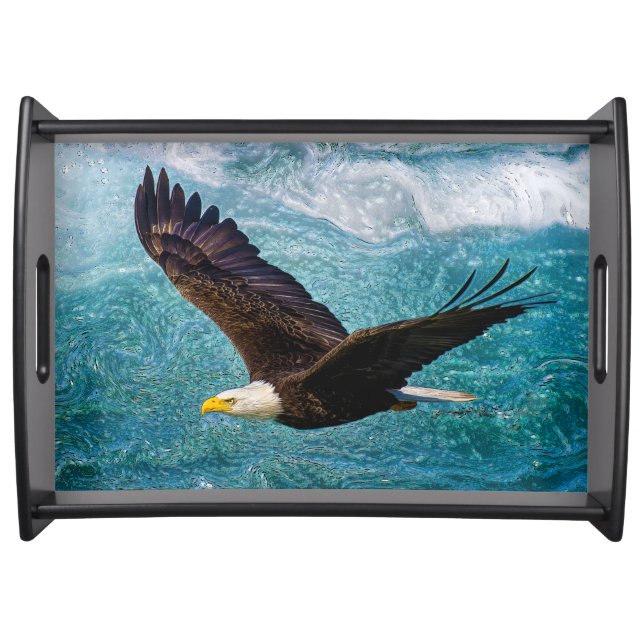 Eagle Soaring Above the Storm Serving Tray (Front)