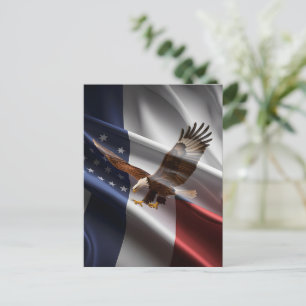 Eagle Soaring Over Stripes Postcard