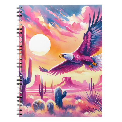 Eagle Soaring Through the Desert Notebook