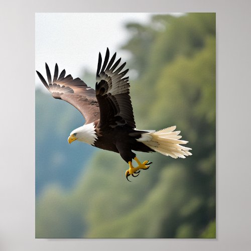 Eagle Soaring Through the Sky Poster
