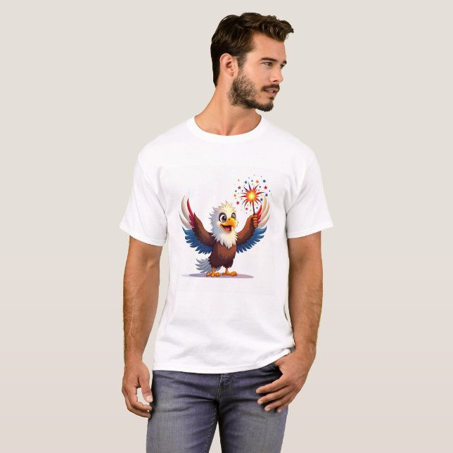 Eagle Sparkler 4th of July Shirt (Front Full)