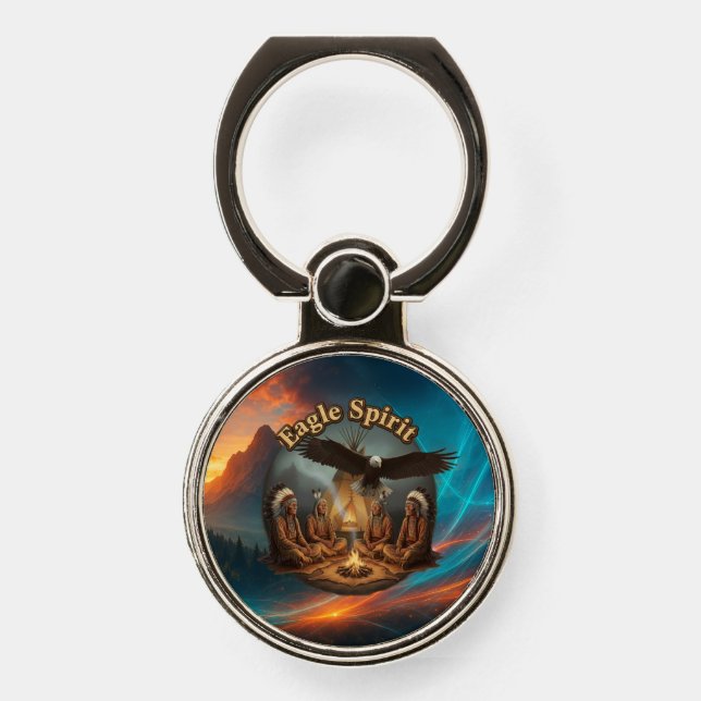 Eagle Spirit Phone Grip - Native Elder Stand (Front)