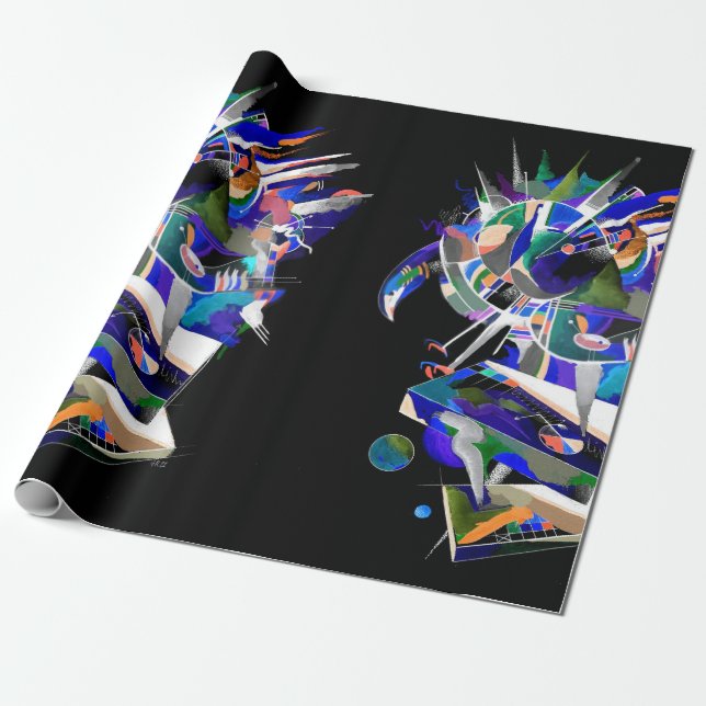 eagle splash paint wrapping paper (Unrolled)