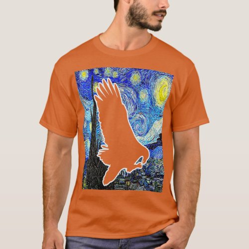 Eagle Starry Night Eagle Lover Van Gogh Eagle Bird T_Shirt