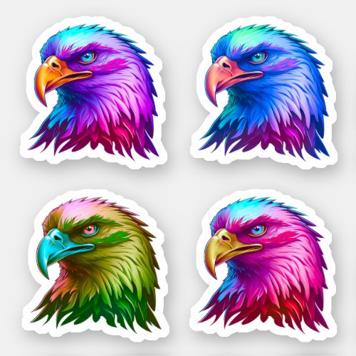 Eagle _ Stickers 4 Pack _ Colorful Bald Eagle