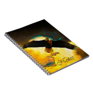 Eagle Storm - Flying Bald Eagle Fantasy Art Notebook