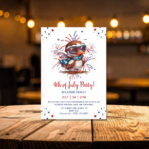 Eagle Summer Party Patriotic American 4th of July Invitation