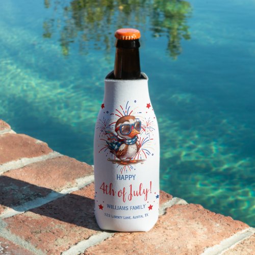 Eagle Summer Party Patriotic USA 4th of July  Bottle Cooler