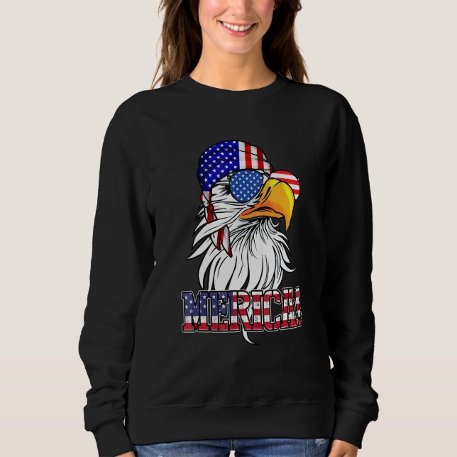 Eagle Sunglasses Bandana Us American Flag 4th Of J Sweatshirt (Front)