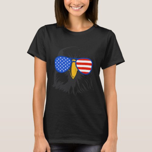 Eagle Sungles 4th July Usa American Bald Eagle  T_Shirt