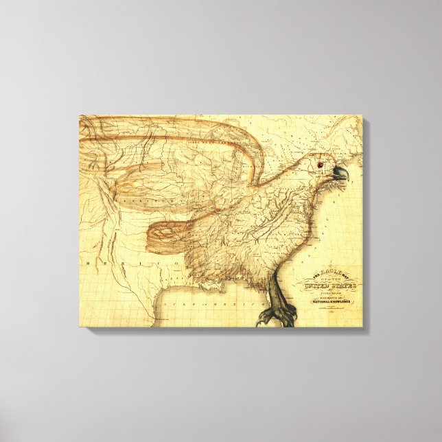 Eagle Superimposed on the United States Canvas Print (Front)