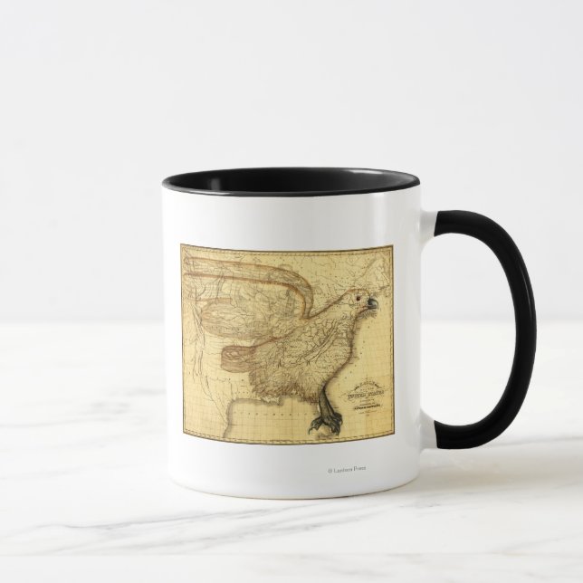 Eagle Superimposed on the United States Mug (Right)