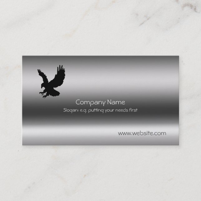 Eagle, Talons outstretched Metallic-effect Business Card (Front)