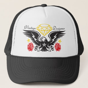 Eagle Tattoo  Diamonds and Roses Vintage Desi Trucker Hat