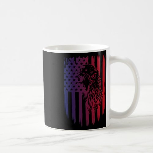 Eagle Tee 4th Of July Usa American Flag Women Men  Coffee Mug