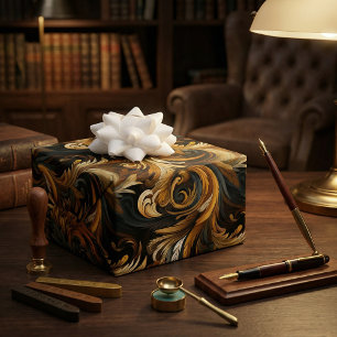 Eagle Totem & Feather Swirls Majestic Design Wrapping Paper Sheets