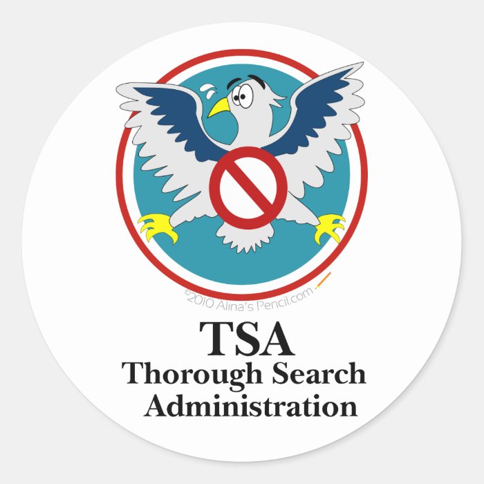 Eagle TSA Funny Cartoon (Touch My Junk) Sticker