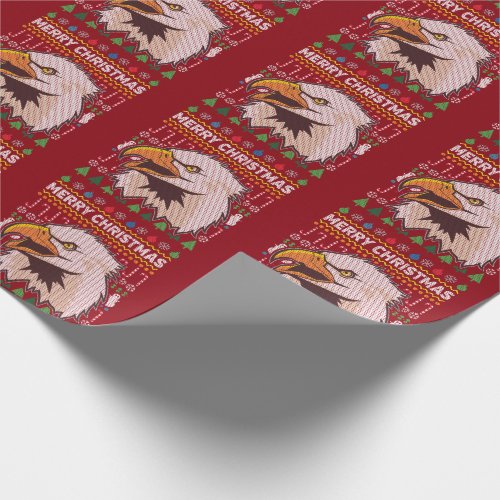 Eagle Ugly Christmas Sweater Wildlife Series Wrapping Paper