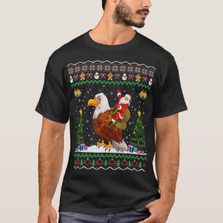 Eagle Ugly Xmas Gift Santa Riding Eagle Christmas  T-Shirt