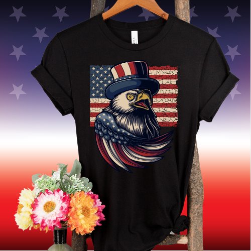 Eagle_Uncle Sam Hat_America Flag_Independence Day T_Shirt