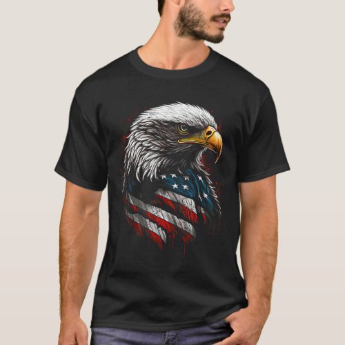 Eagle Us American Flag 4th Of July Men Women Boys  T_Shirt