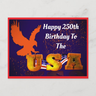 Eagle USA 250th Birthday Postcard