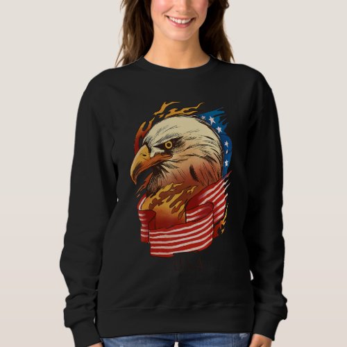 Eagle Usa 4th Of July Patriotic American Graphic Sweatshirt