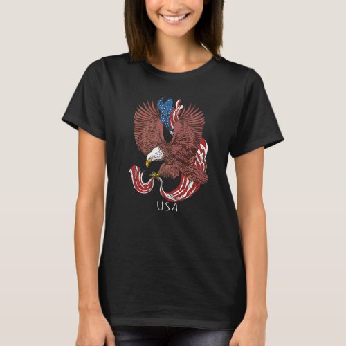 Eagle Usa 4th Of July Patriotic American Graphic   T_Shirt