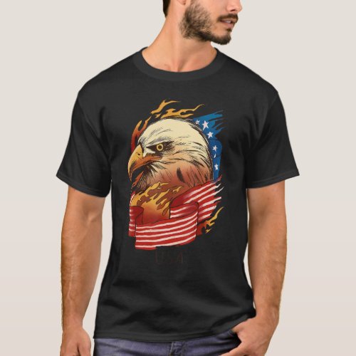 Eagle Usa 4th Of July Patriotic American Graphic T_Shirt