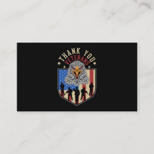 Eagle Veterans Day Patriotic Soldiers US Flag Business Card